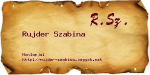 Rujder Szabina névjegykártya