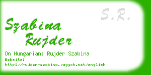 szabina rujder business card